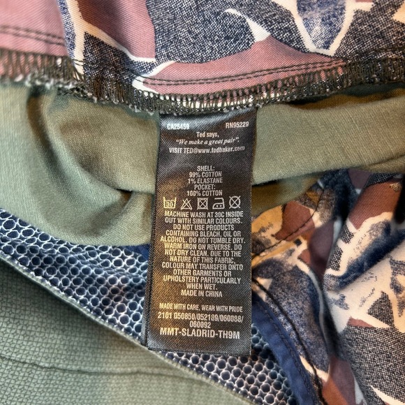 Ted Baker London Sladrid Khaki Mens 38R Green Textured Chino Slim Fit Pants - Picture 6 of 11